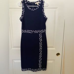 Michael Kors Patterned Navy Dress, Size M